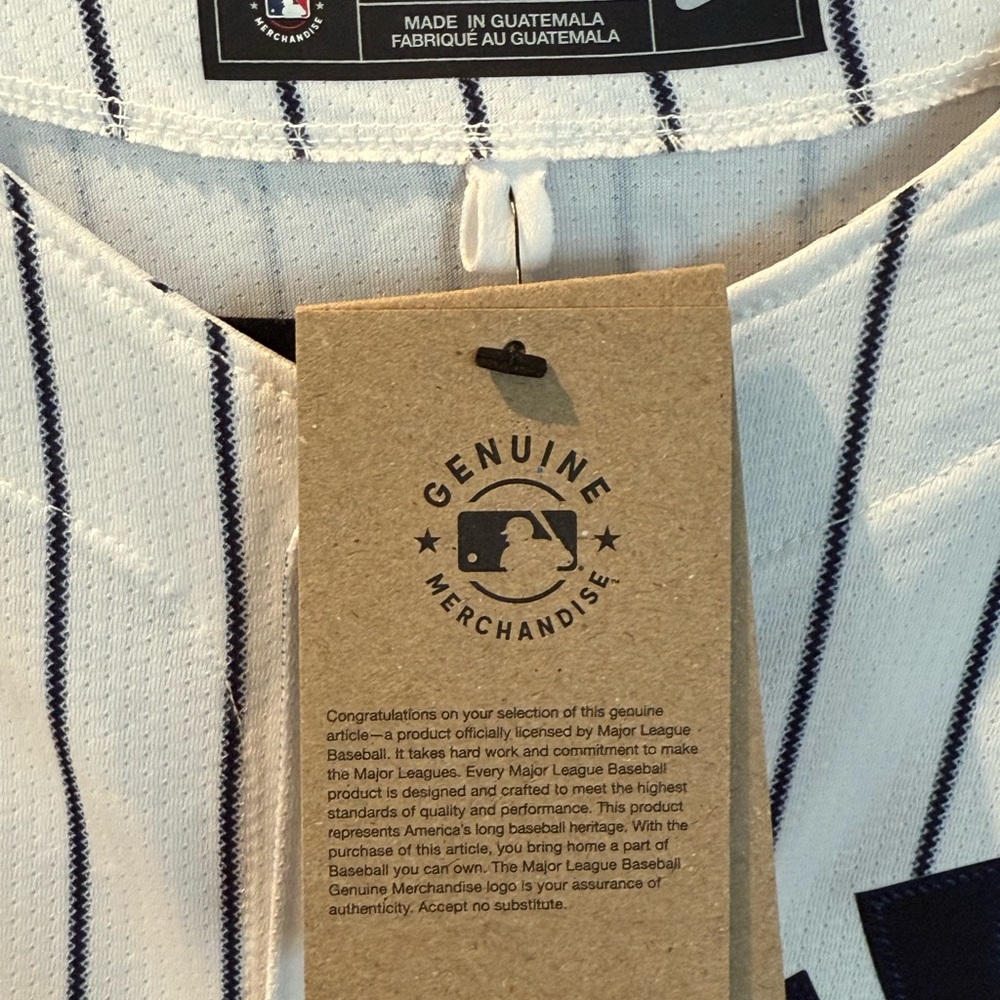 Nike Yankees White pinstriped Men's Large Custom Number 02